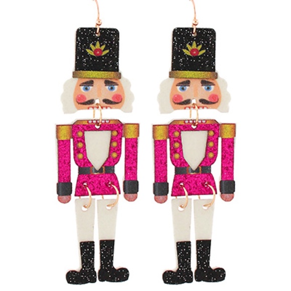 Glitter Nutcracker Drop Earrings - Picture 1 of 2